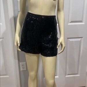 Zara Black Sequin Shorts/ Size Medium